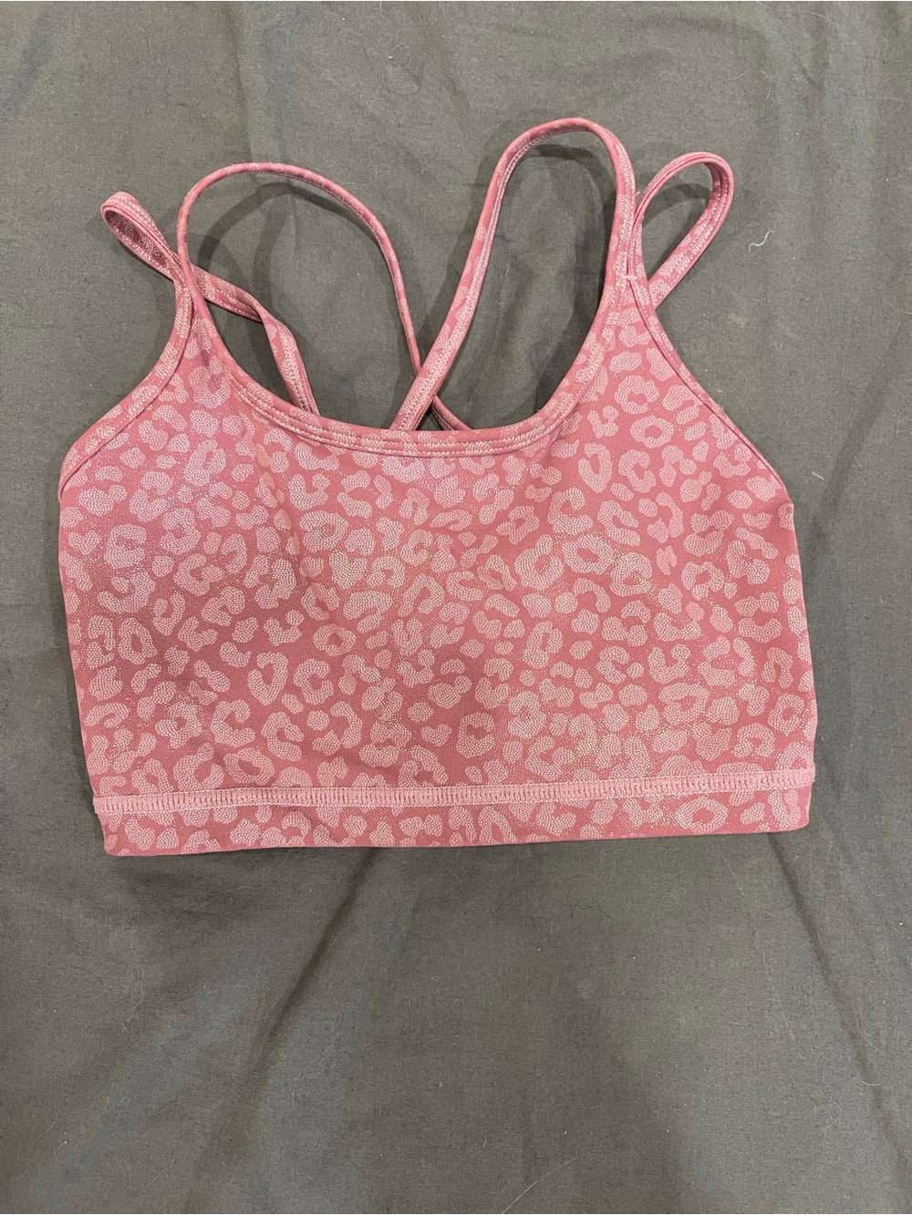 ZYIA Rose Pink Leopard-Print Kids Sports Bralette